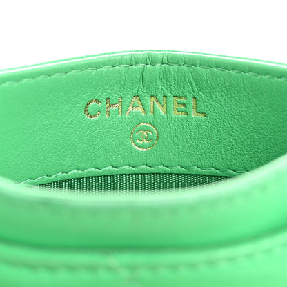 Chanel Lambskin Quilted Chanel 19 Card Holder Green 6 of 15