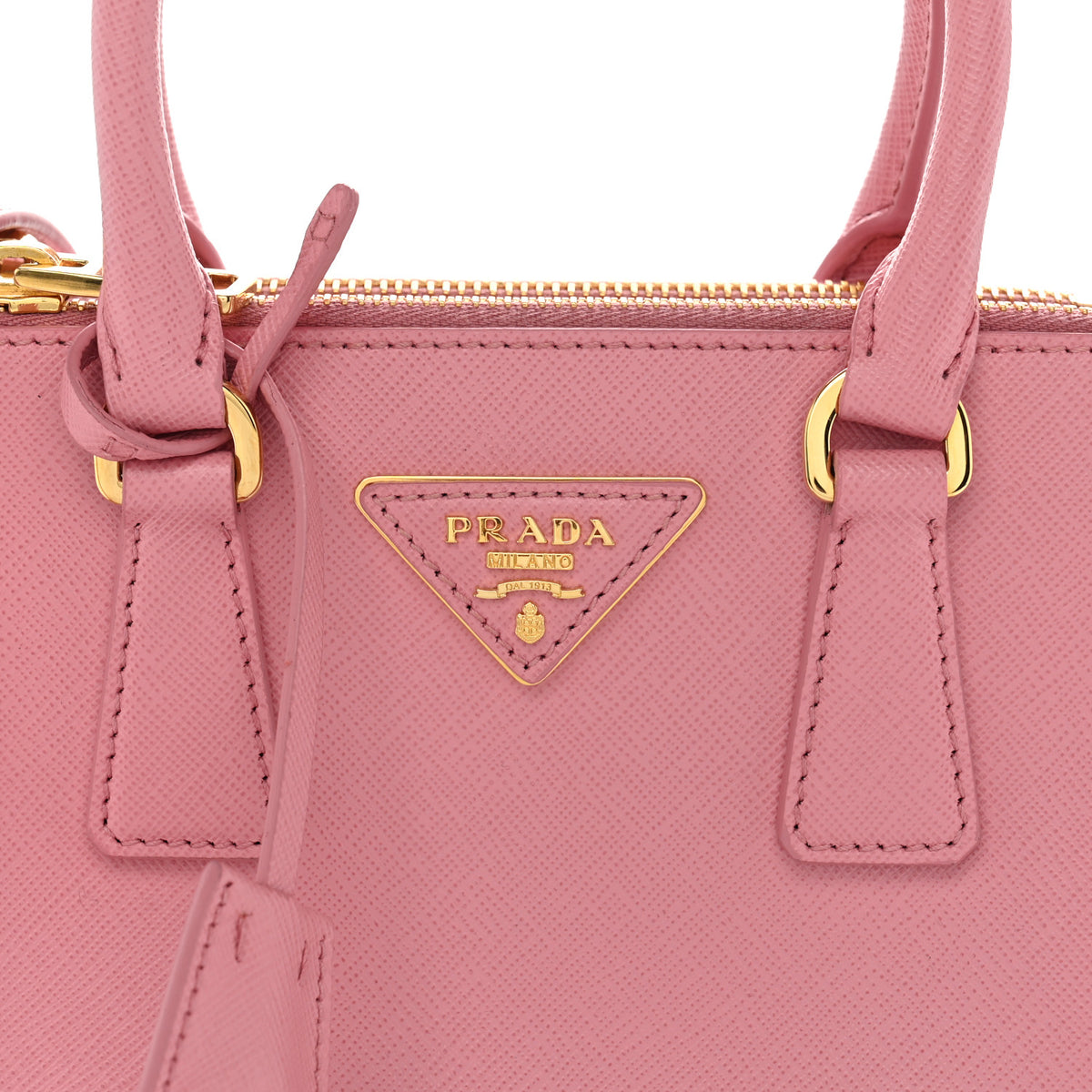 Saffiano Lux Micro Galleria Double Zip Tote Begonia