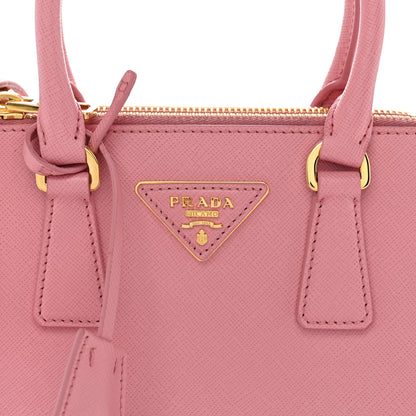 Prada Saffiano Lux Micro Galleria Double Zip Tote Begonia 7 of 9