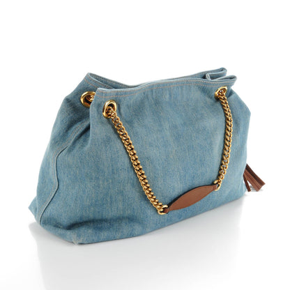 Gucci Denim Medium Soho Chain Shoulder Bag Blue 3 of 7