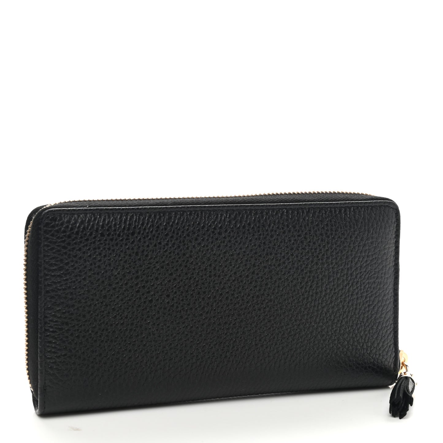 Pebbled Calfskin Soho Zip Around Wallet Black