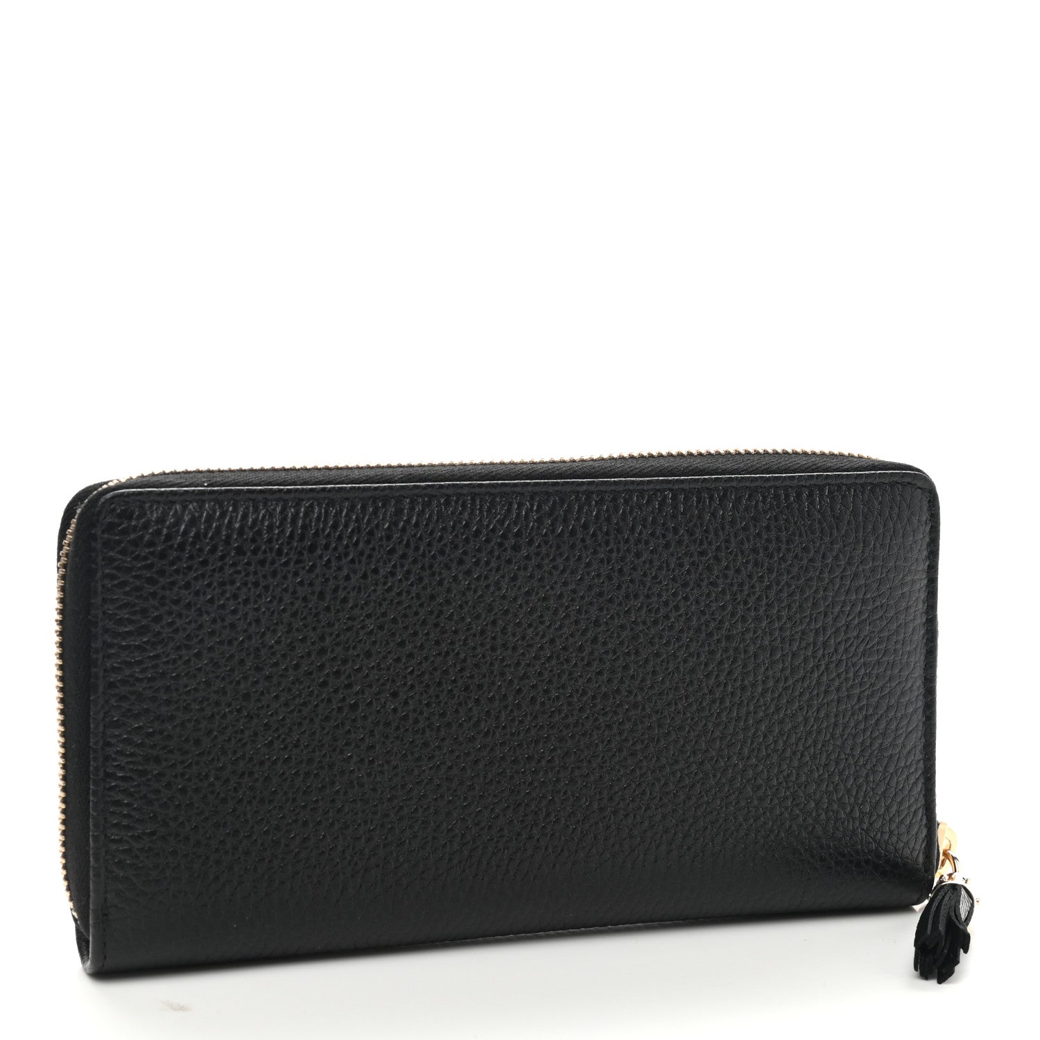 Gucci Pebbled Calfskin Soho Zip Around Wallet Black 3 of 8