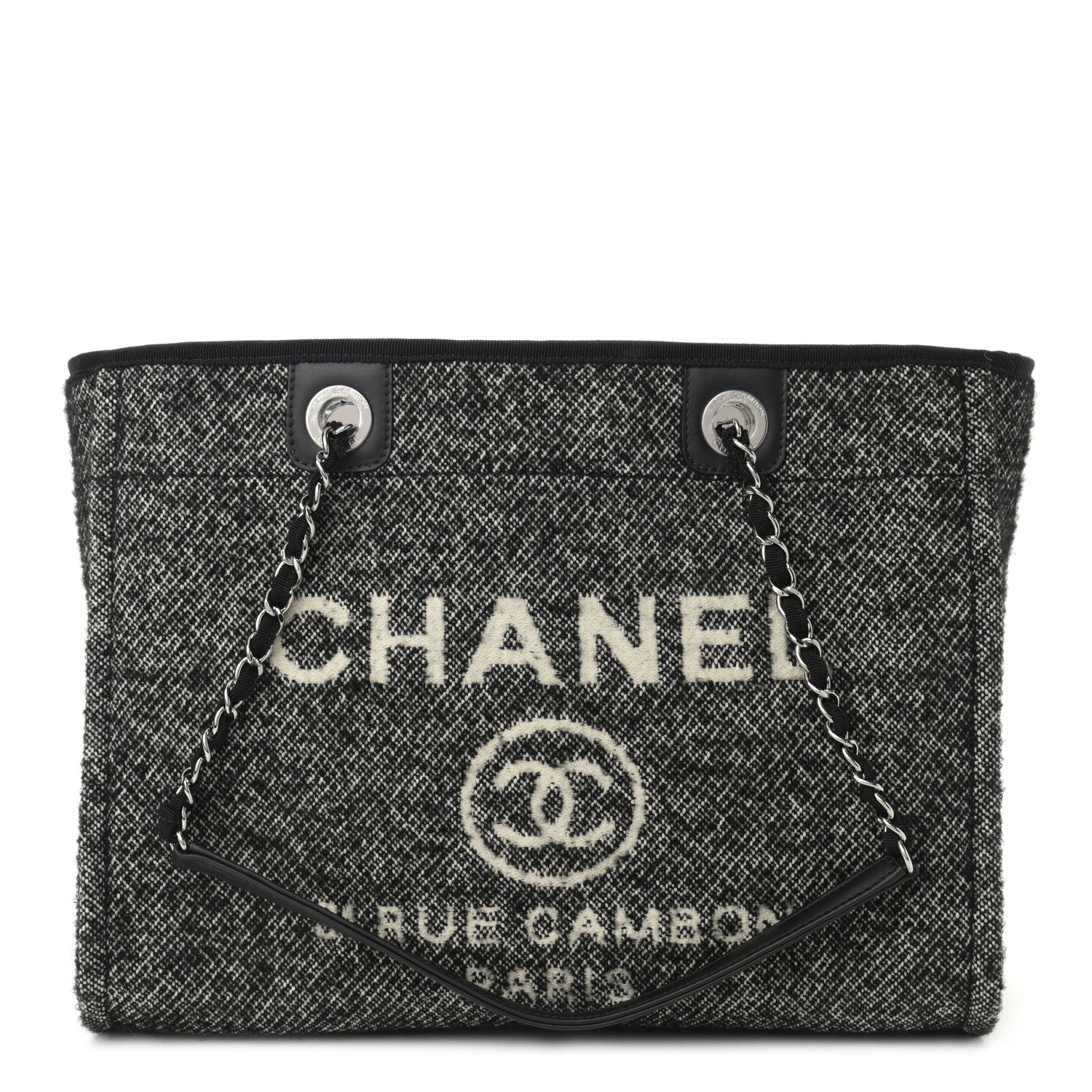 Chanel Mixed Fibers Calfskin Small Deauville Tote Black 1 of 10