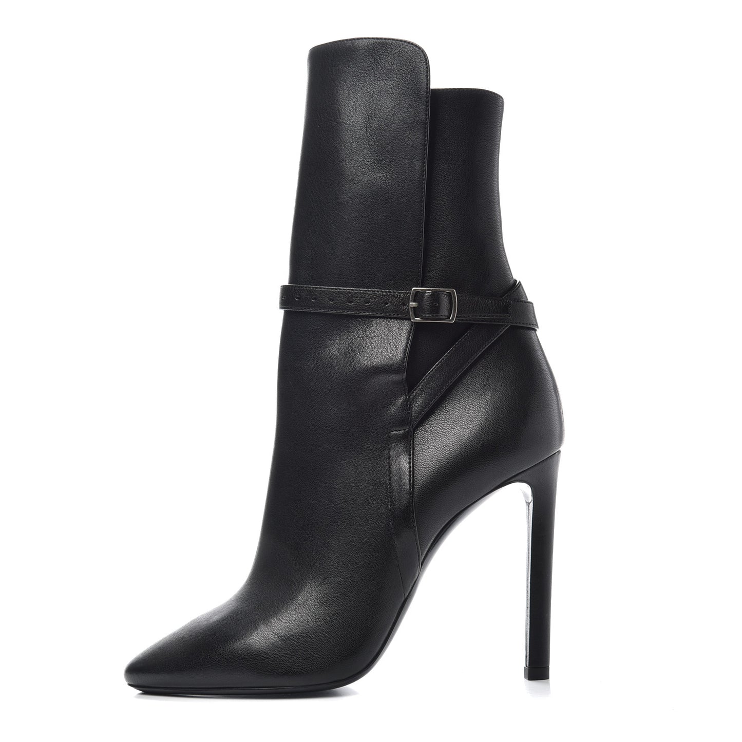 Nappa Mica Buckle Ankle Booties 39 Black