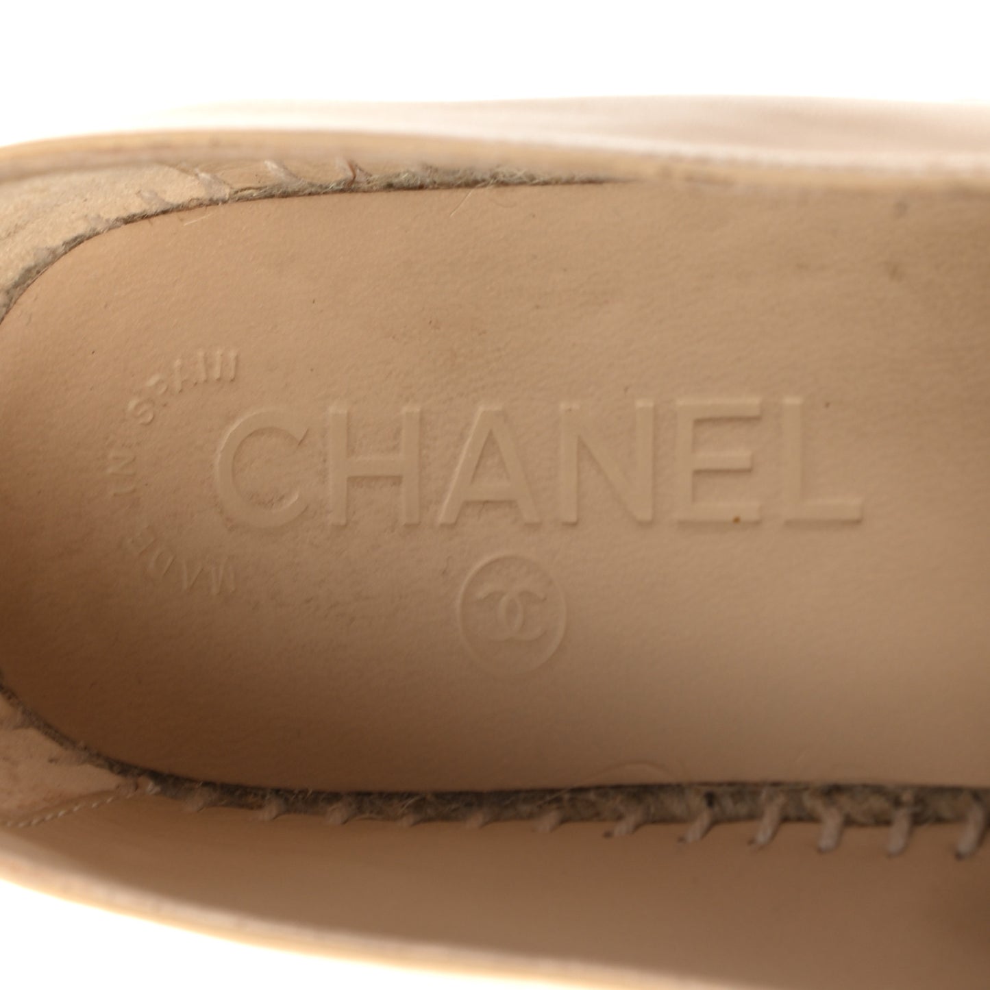 Lambskin CC Espadrilles 36 Beige Black