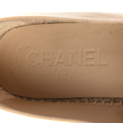 Chanel Lambskin CC Espadrilles 36 Beige Black 8 of 9