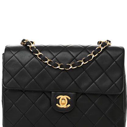 Chanel Lambskin Quilted Mini Square Flap Bag Black 9 of 17