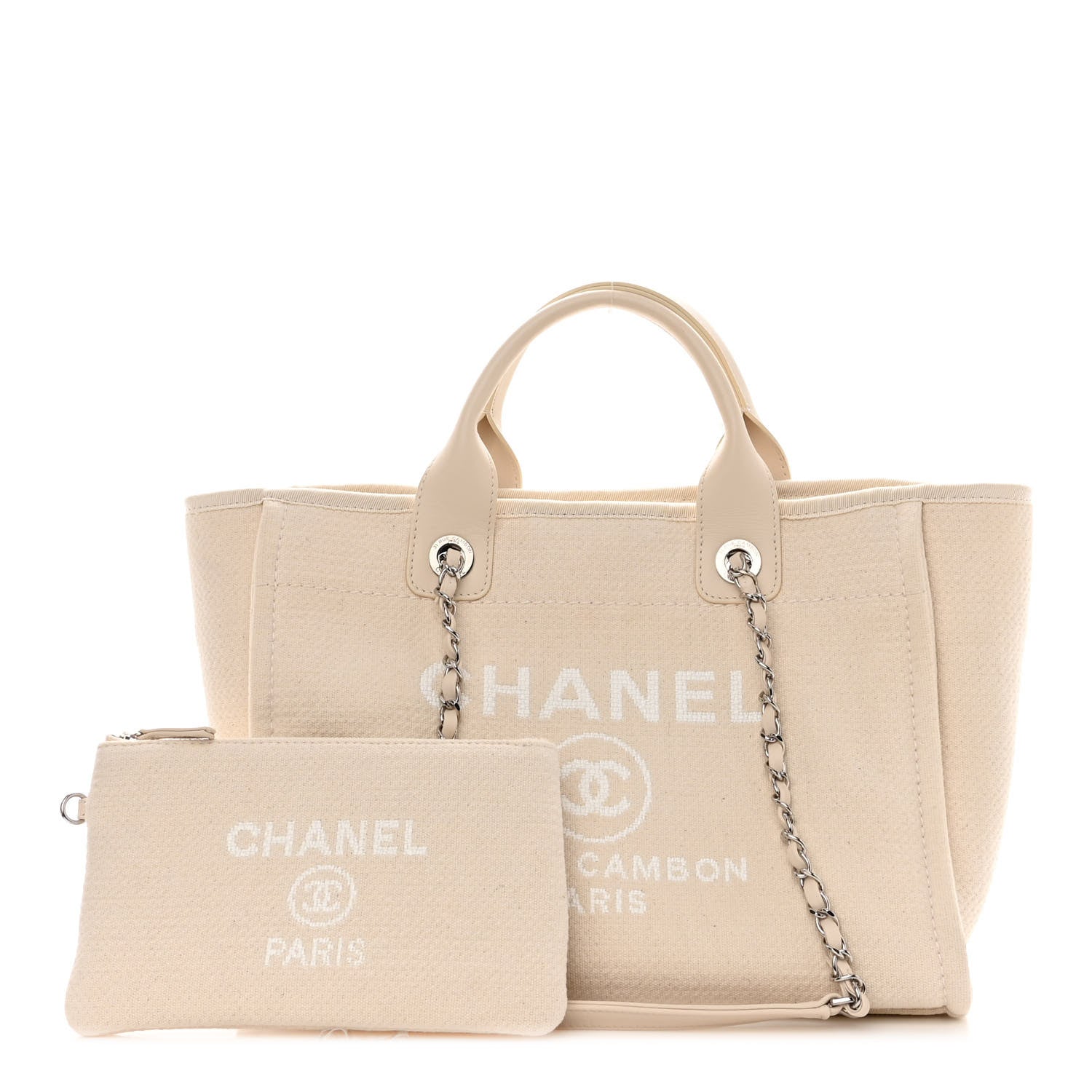 Chanel Mixed Fibers Small Deauville Tote White 1 of 13