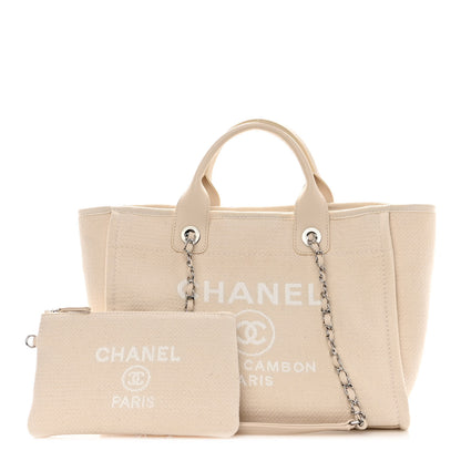 Chanel Mixed Fibers Small Deauville Tote White 1 of 13