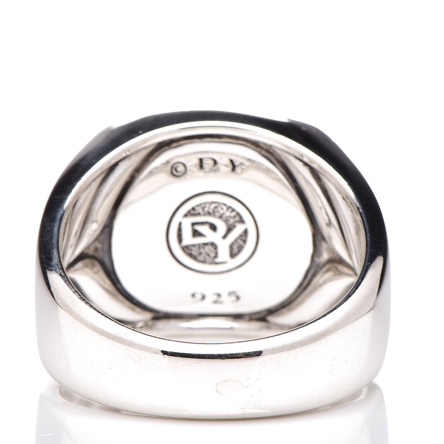 Sterling Silver Black Diamond Signet Ring 69 12.5