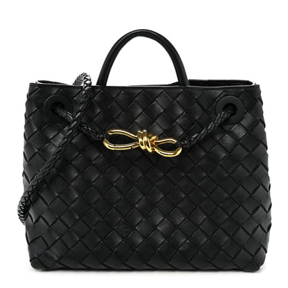 Bottega Veneta Nappa Intrecciato Small Andiamo Shoulder Bag Black 1 of 9