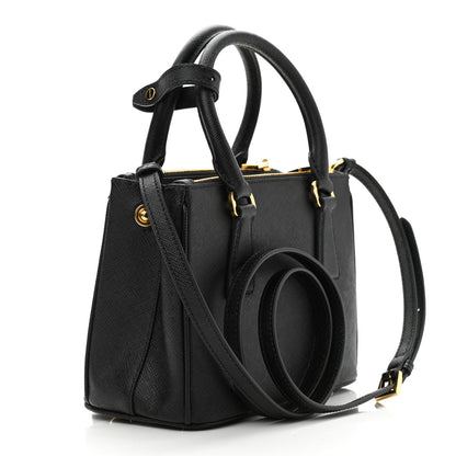 Prada Saffiano Lux Mini Galleria Double Zip Tote Black 3 of 10
