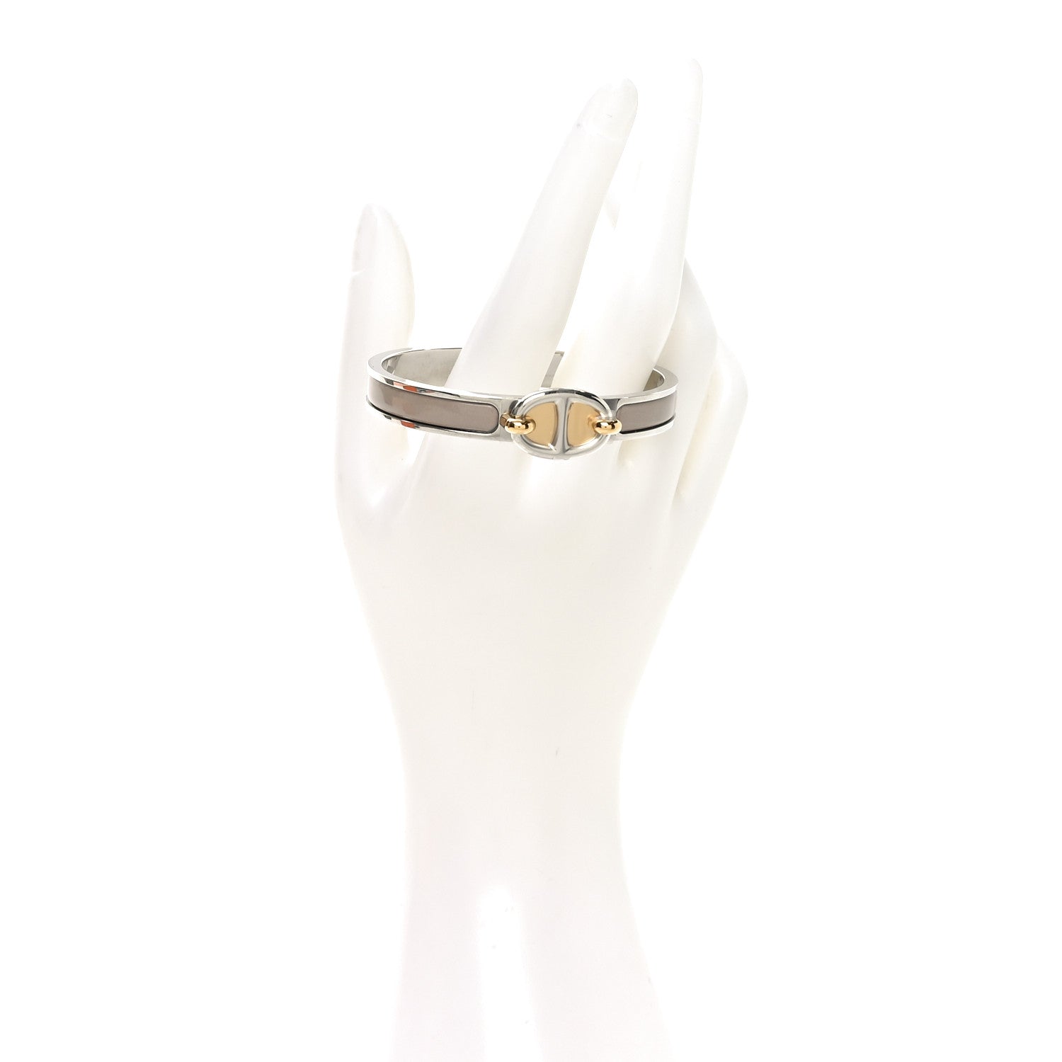 Hermes Enamel Mini Clic Chaine d'Ancre Bracelet PM Marron Glace 2 of 5