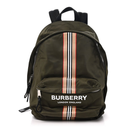 Burberry Canvas Vintage Check Stripe Jett Backpack Dark Olive Green 1 of 10