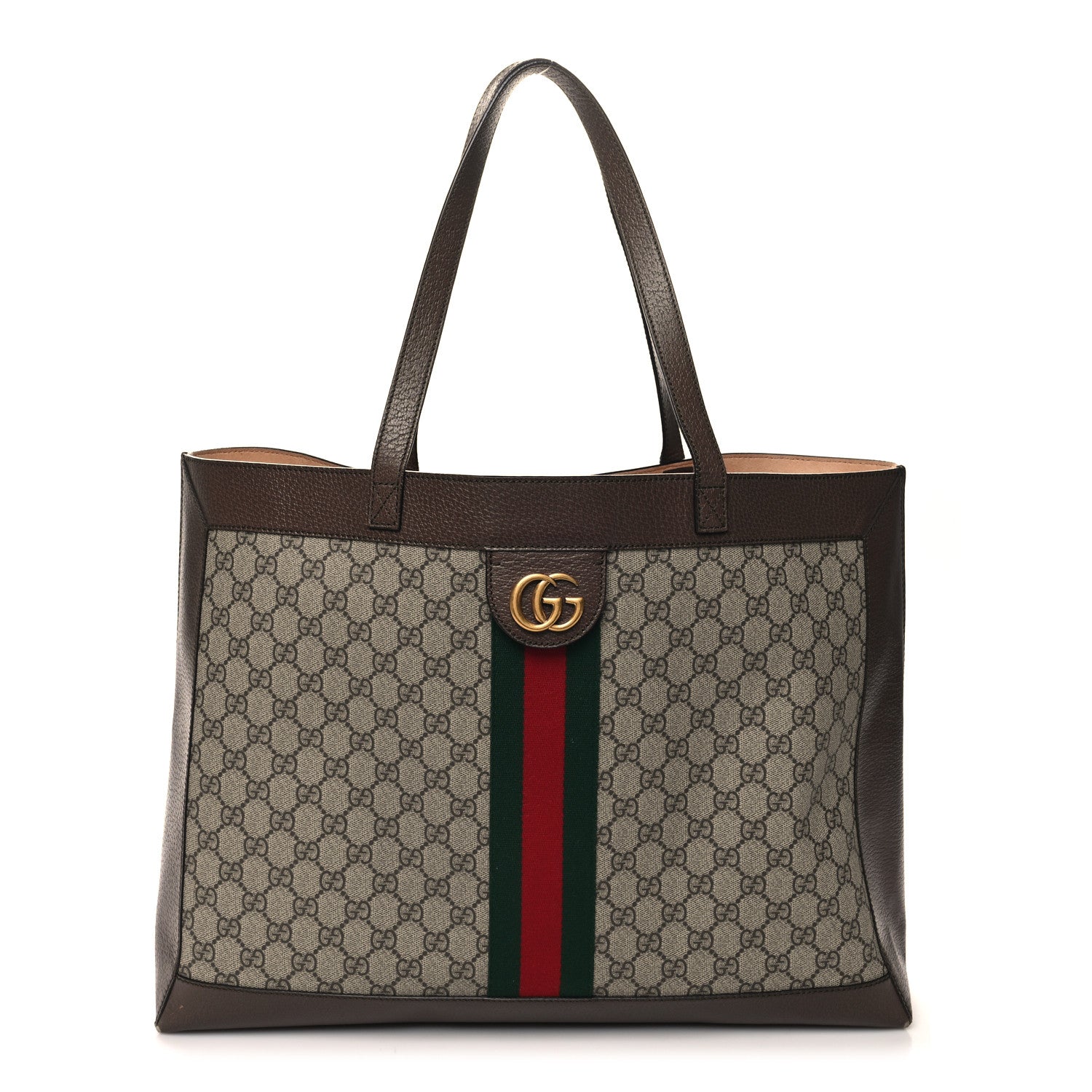 Gucci GG Supreme Monogram Web Ophidia Tote Brown 1 of 13