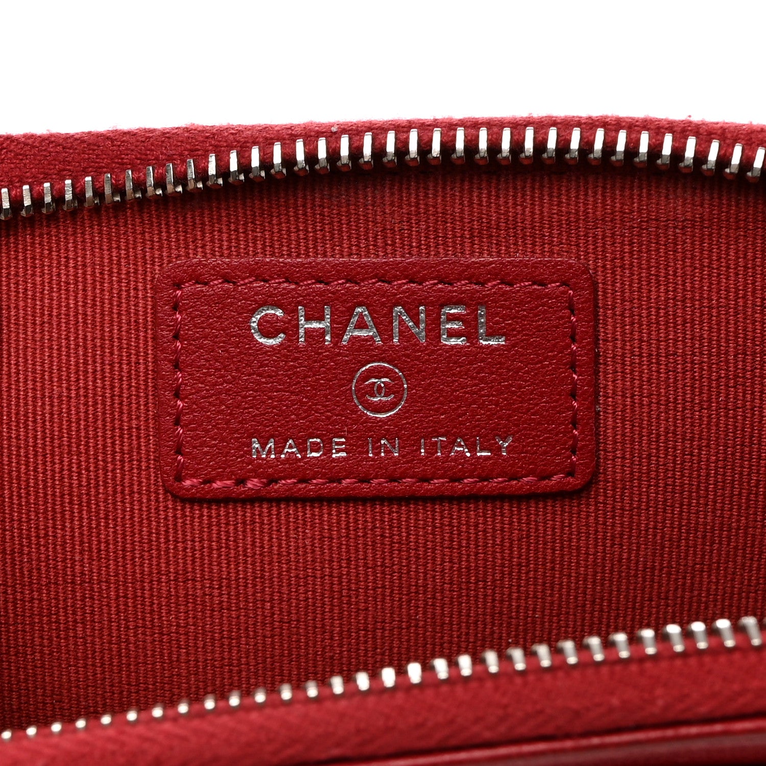 Chanel Lambskin Quilted CC Zip Around Card Holder Red 6 of 12