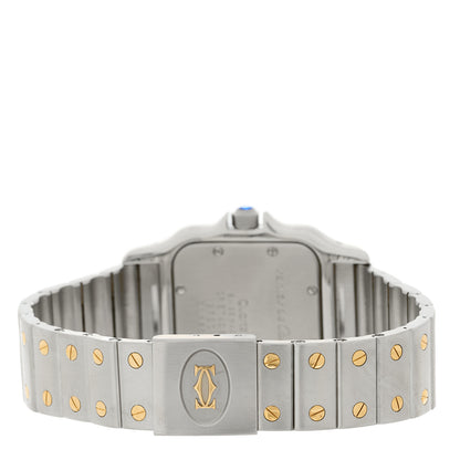 Cartier Stainless Steel 18K Yellow Gold 29mm Santos De Cartier Galbee Quartz Watch 3 of 4
