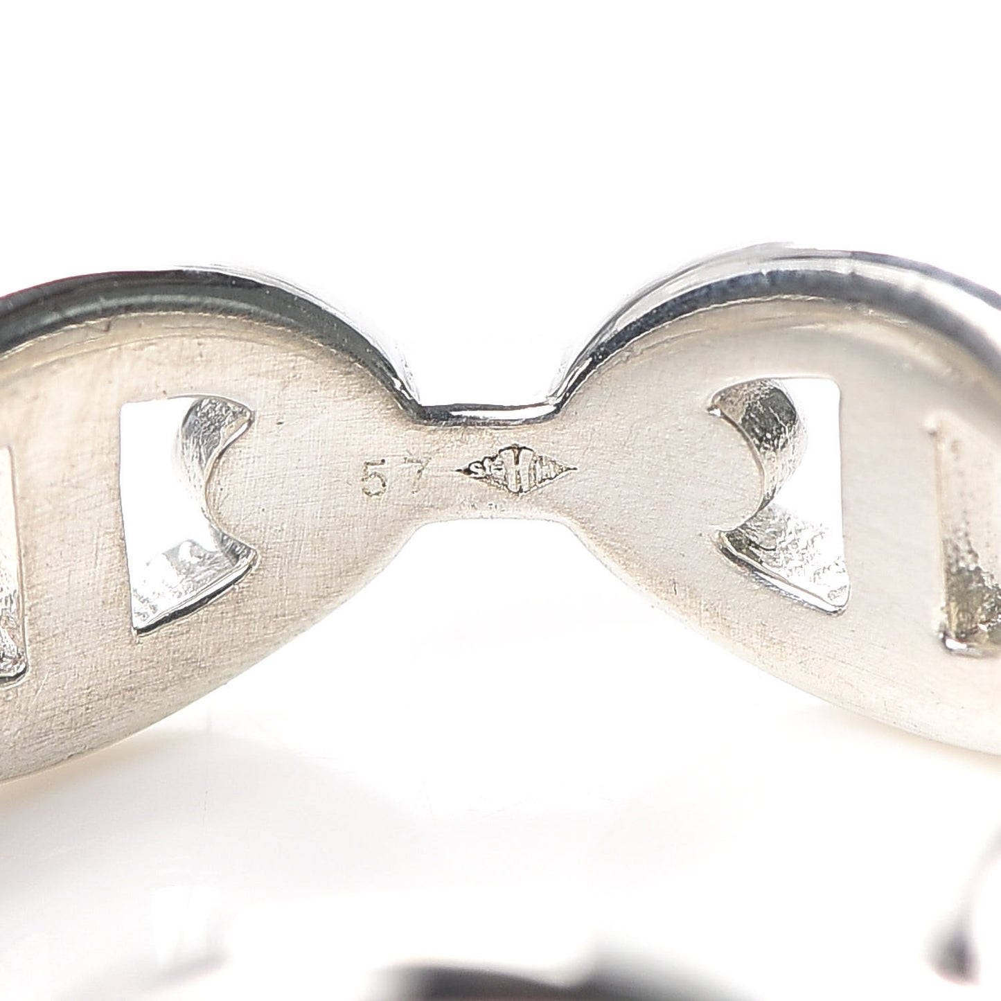 Sterling Silver PM Chaine d'Ancre Enchainee Band Ring 57 8