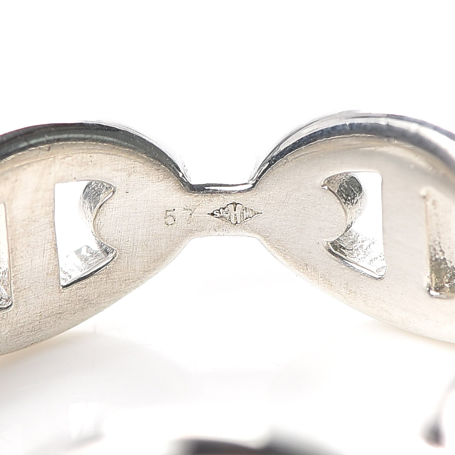 Hermes Sterling Silver PM Chaine d'Ancre Enchainee Band Ring 57 8 5 of 5