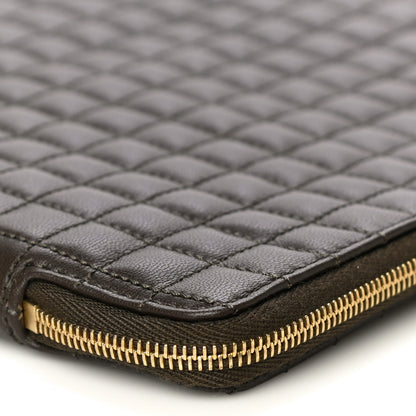 Celine Calfskin Quilted C Charm Pouch Khaki 12 of 13