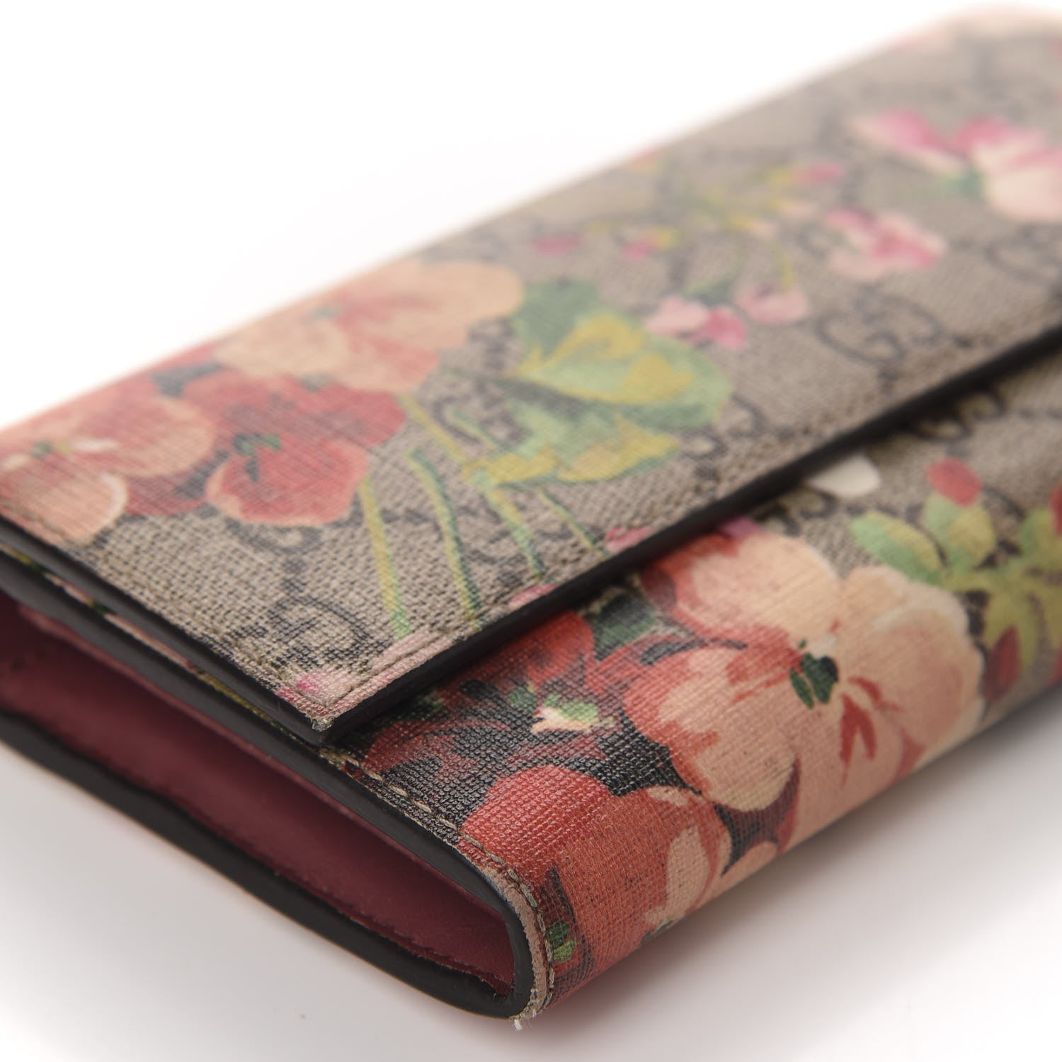 Gucci GG Supreme Monogram Blooms Continental Wallet Beige Multicolor Dry Rose 7 of 15