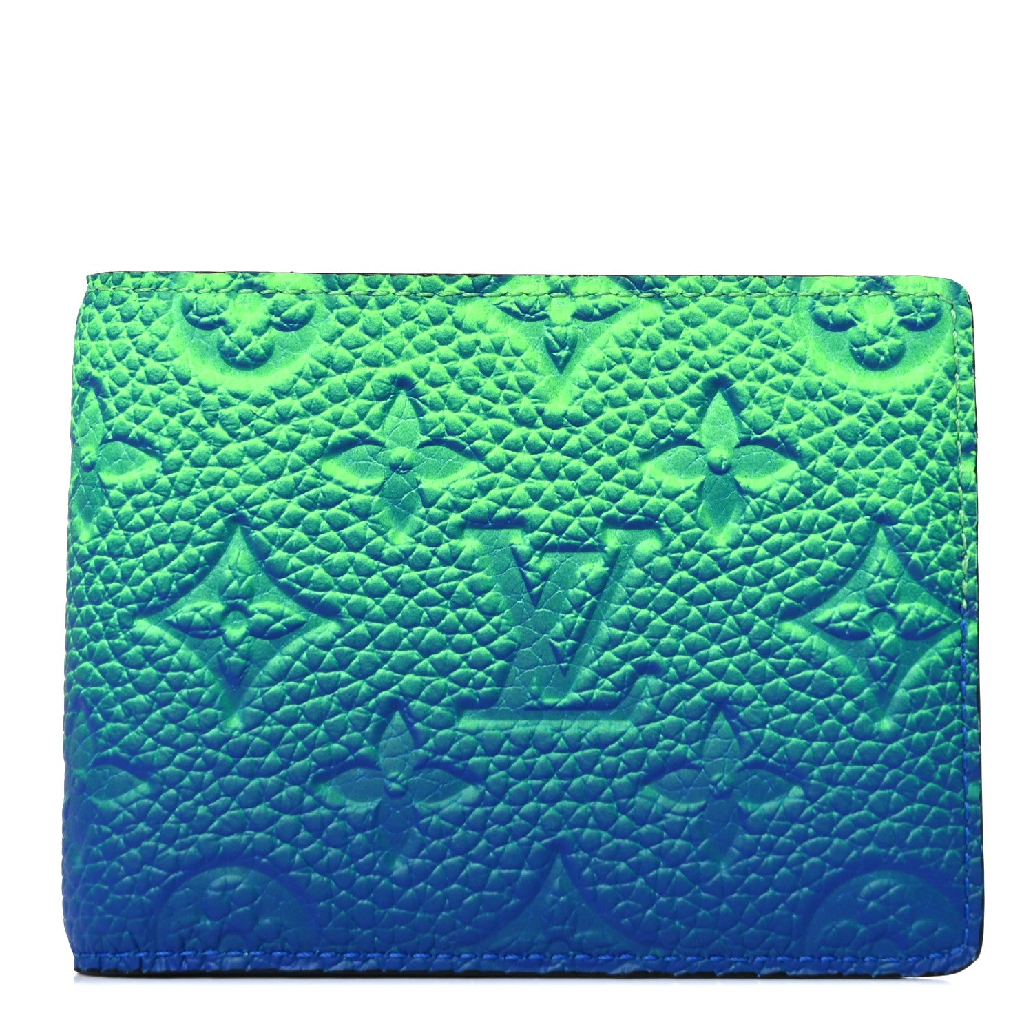 Louis Vuitton Taurillon Illusion Slender Wallet Bleu Vert 1 of 6