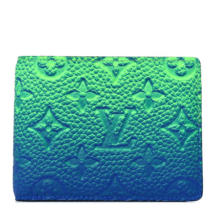 Louis Vuitton Taurillon Illusion Slender Wallet Bleu Vert 1 of 6