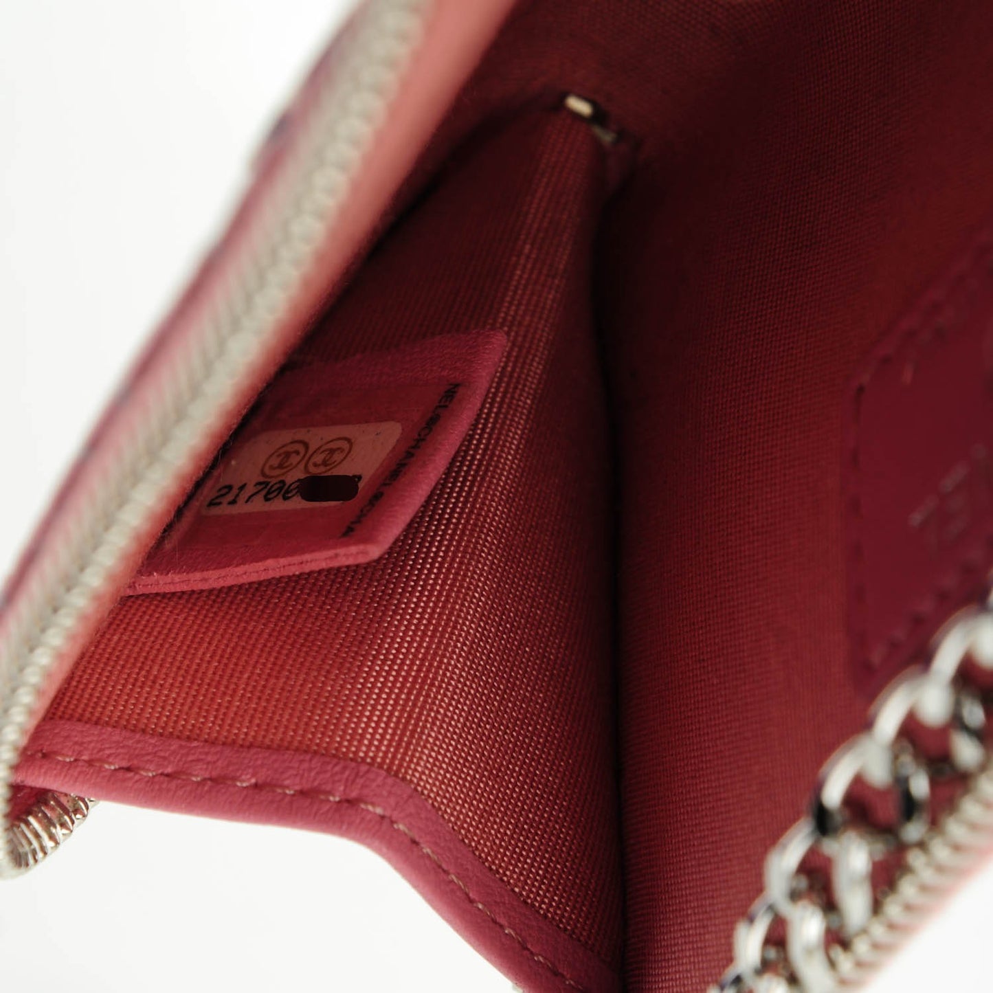Lambskin Camellia Embossed Key Holder Case Pink