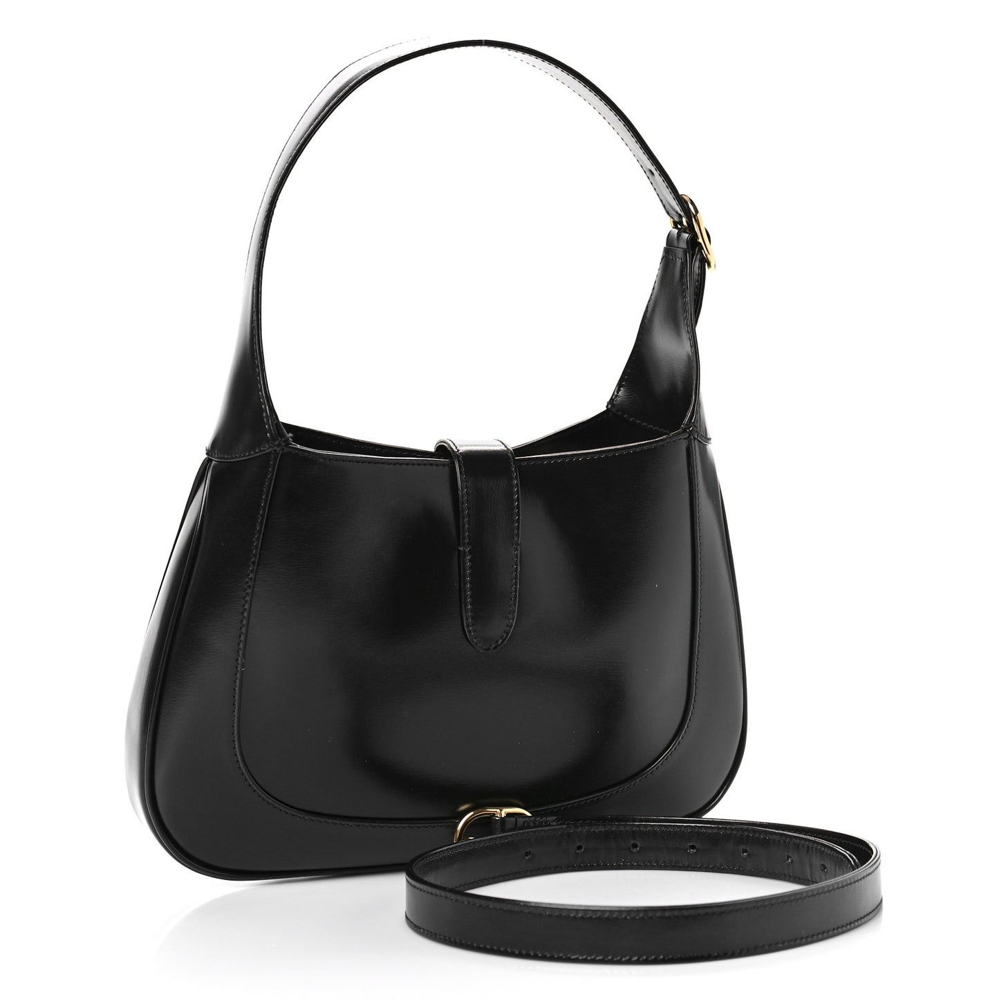 Boarded Dyana Lux Calfskin Small Jackie 1961 Hobo Black