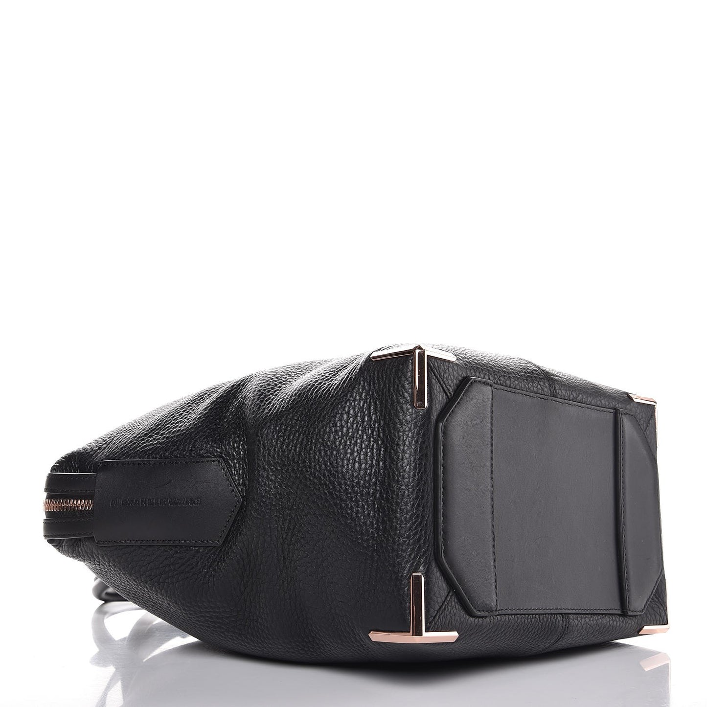 Pebbled Calfskin Large Emile Black Rose Gold Hardware
