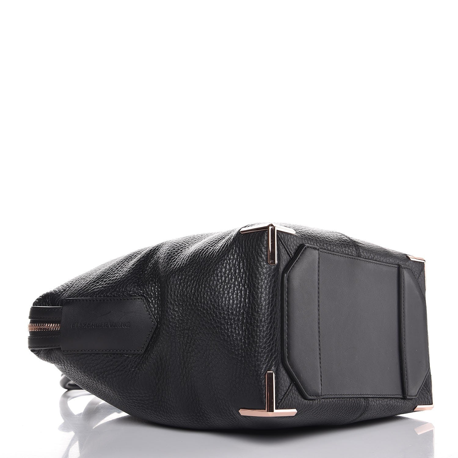 Alexander Wang Pebbled Calfskin Large Emile Black Rose Gold Hardware 5 of 9