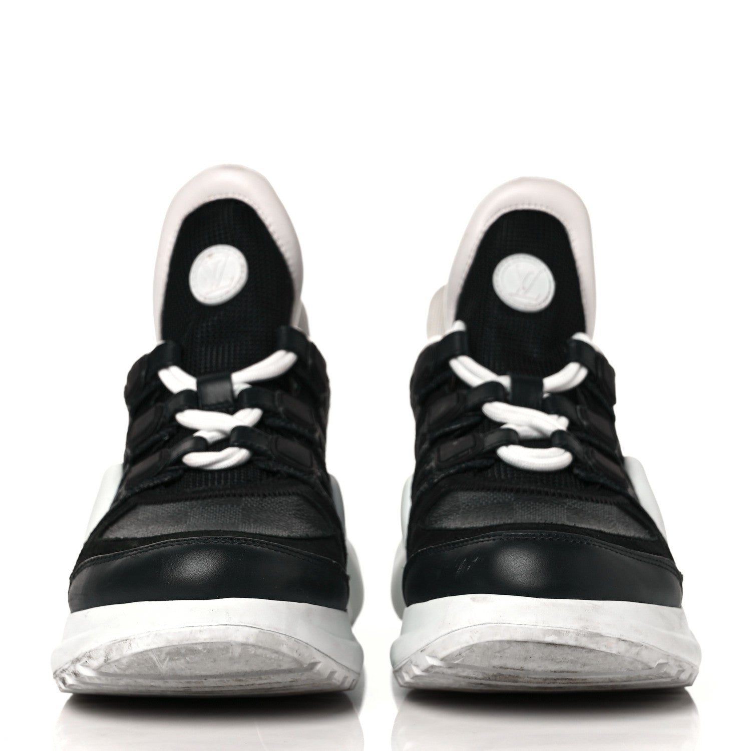 Louis Vuitton Calfskin Technical Nylon Damier Graphite LV Archlight Sneakers 36.5 Black White 2 of 8