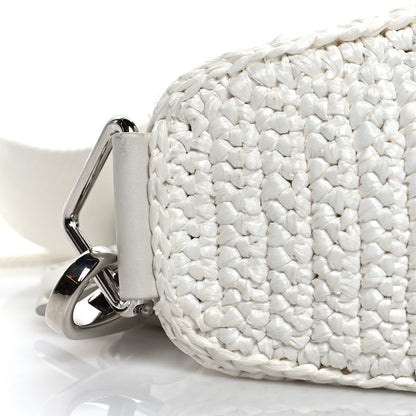 Prada Yarn Raffia Effect Crochet Triangle Shoulder Bag White 7 of 8