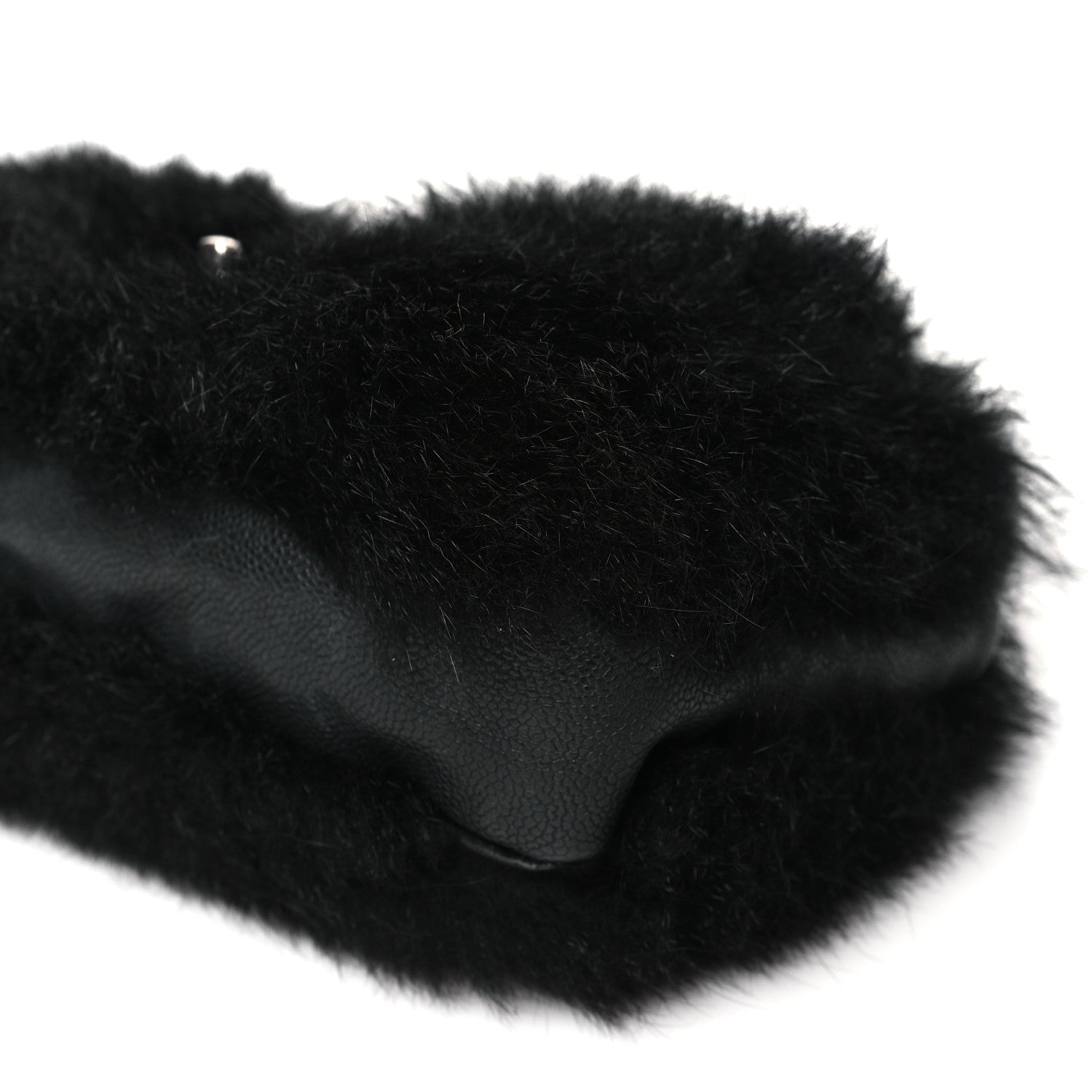 Chanel Fur Caviar Flap Black 10 of 10