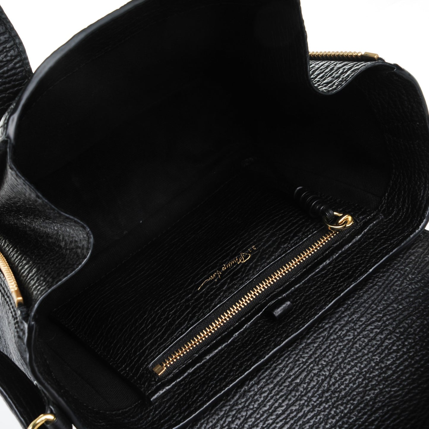 3.1 Textured Calfskin Mini Pashli Satchel Black