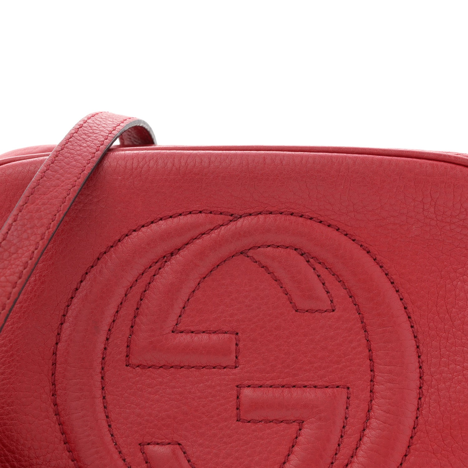 Gucci Pebbled Calfskin Small Soho Disco Bag Vibrant Red 8 of 14