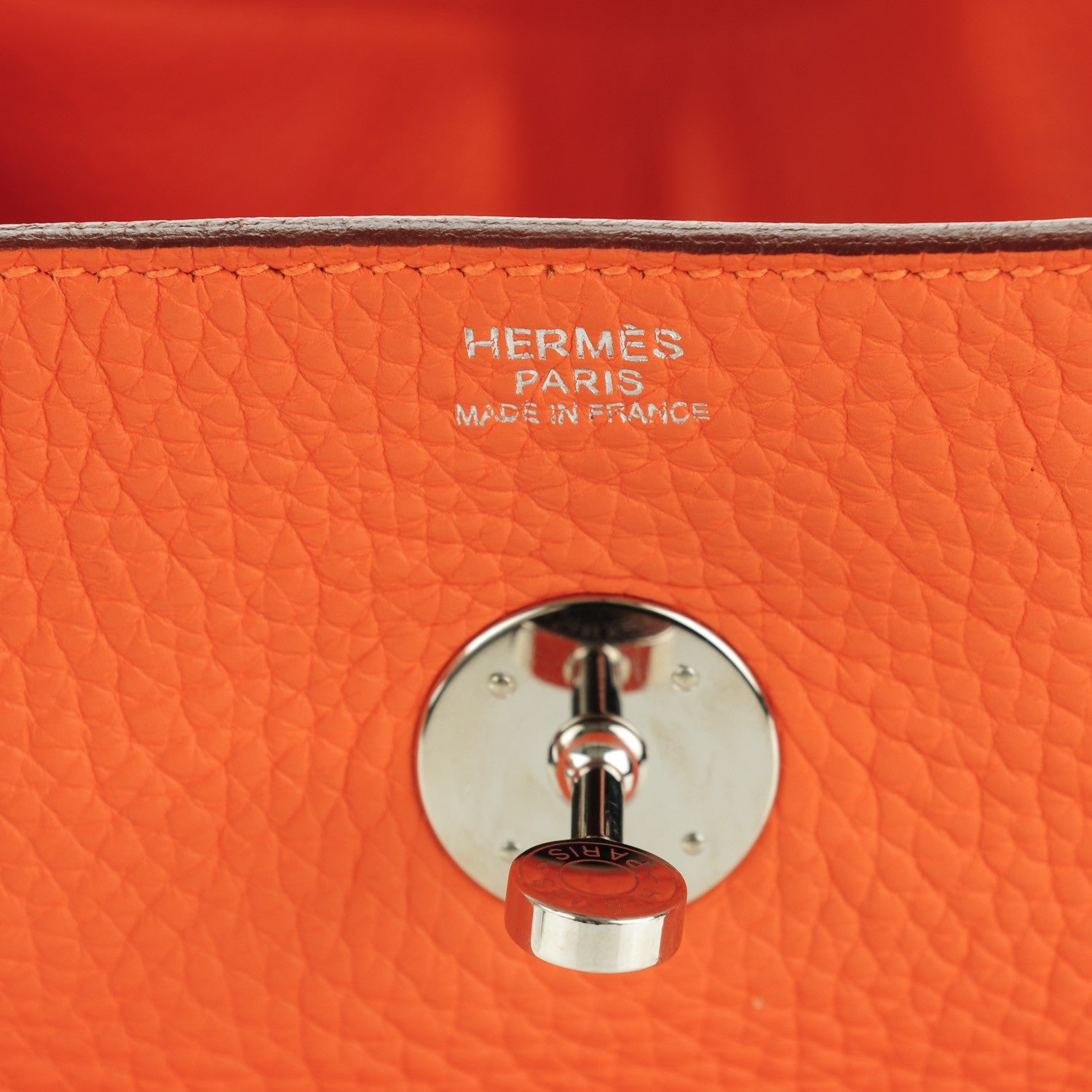 Hermes Taurillon Clemence Lindy 34 Orange 7 of 8