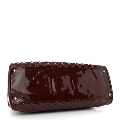 Chanel Patent Quilted Maxi Just Mademoiselle Bowling Bag Burgundy 4 of 24