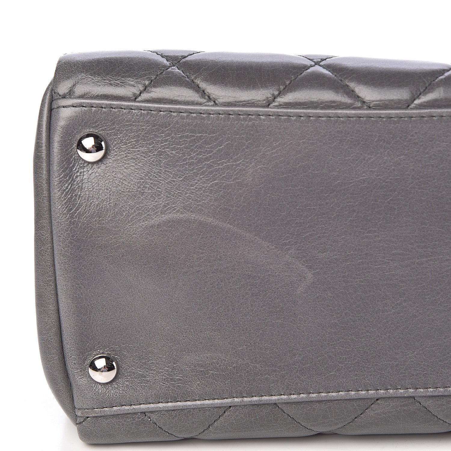 Chanel Glazed Calfskin Quilted Small CC Delivery Tote Grey 9 of 11