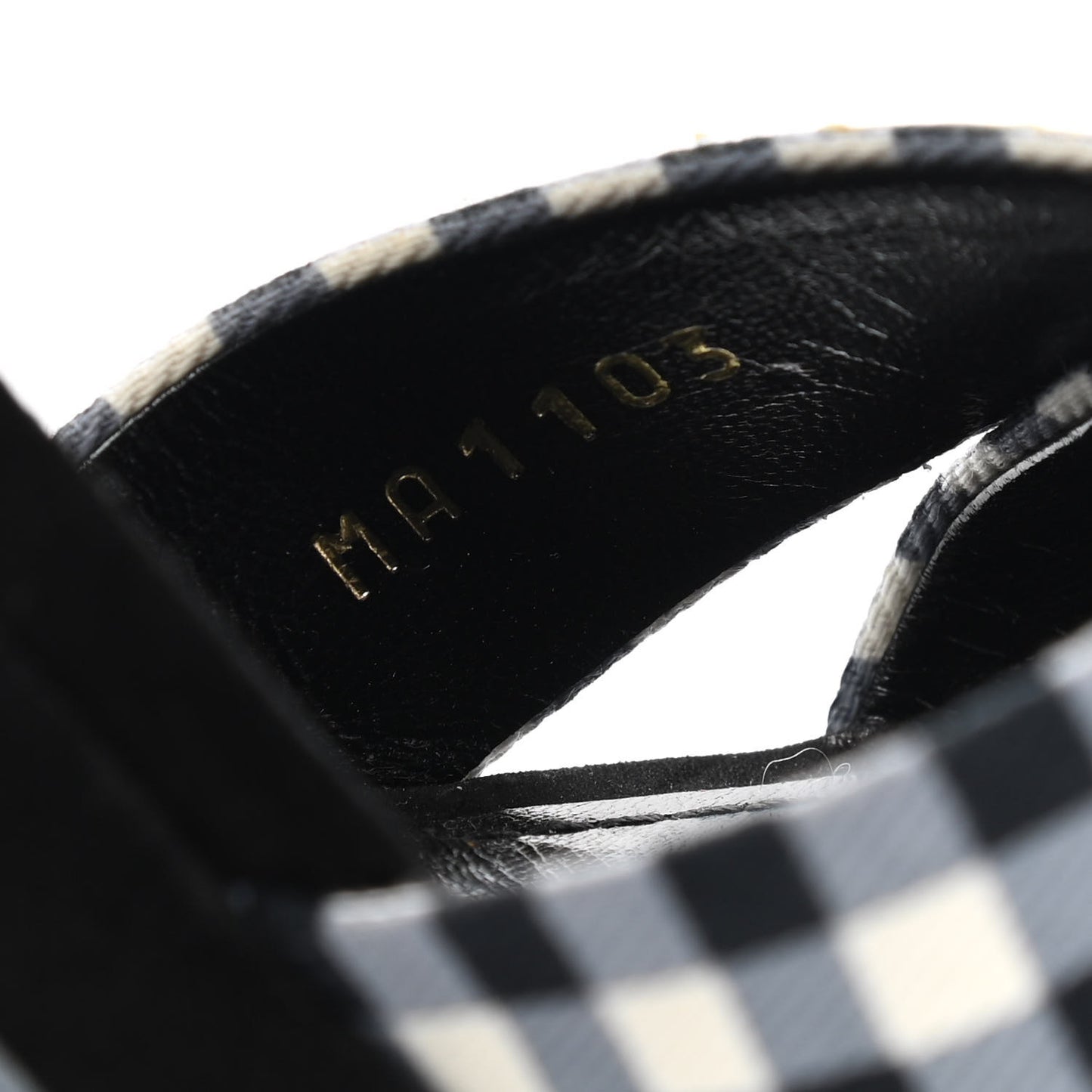 Gingham Platform Sandal 40 Black White
