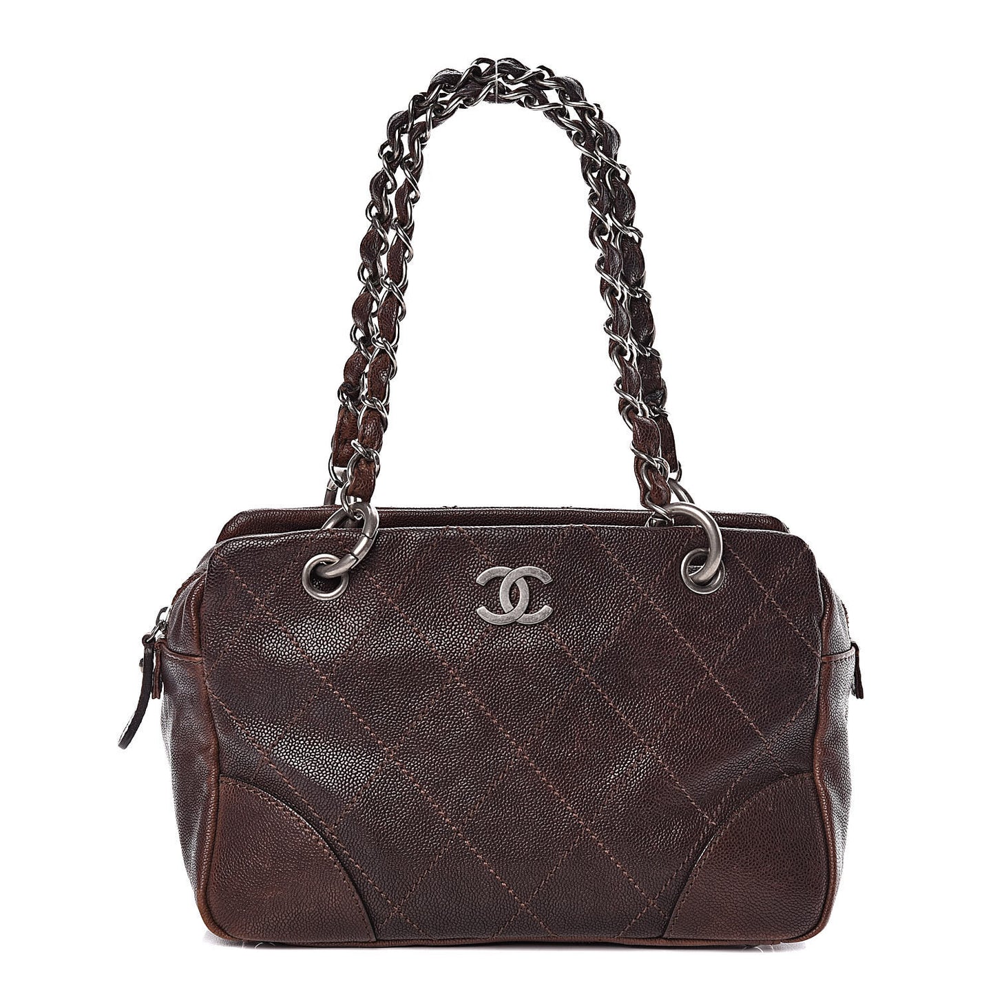 Distressed Caviar Outdoor Ligne Tote Brown