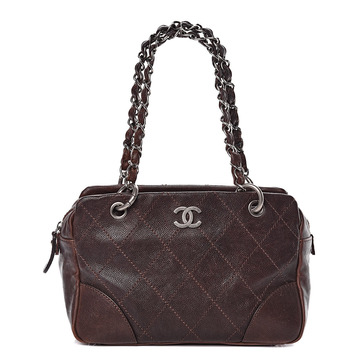Chanel Distressed Caviar Outdoor Ligne Tote Brown 1 of 17
