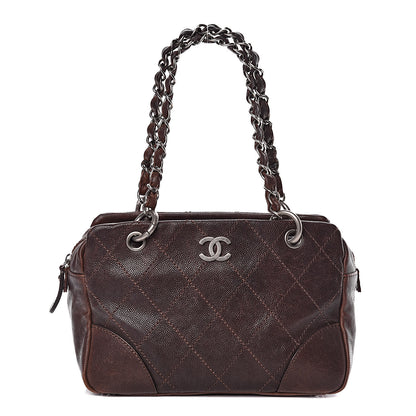 Chanel Distressed Caviar Outdoor Ligne Tote Brown 1 of 17