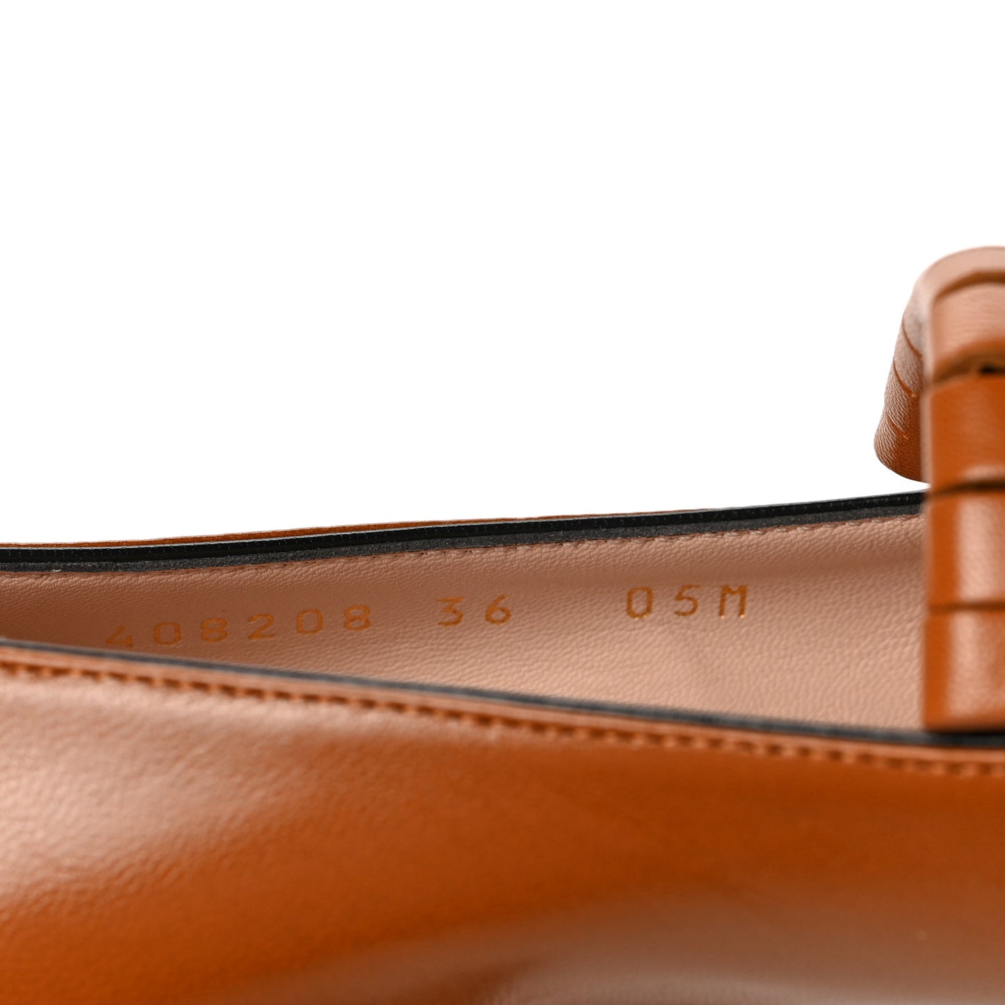 Malaga Kid GG Marmont Fringe 50mm Loafer Pumps 36 Cognac