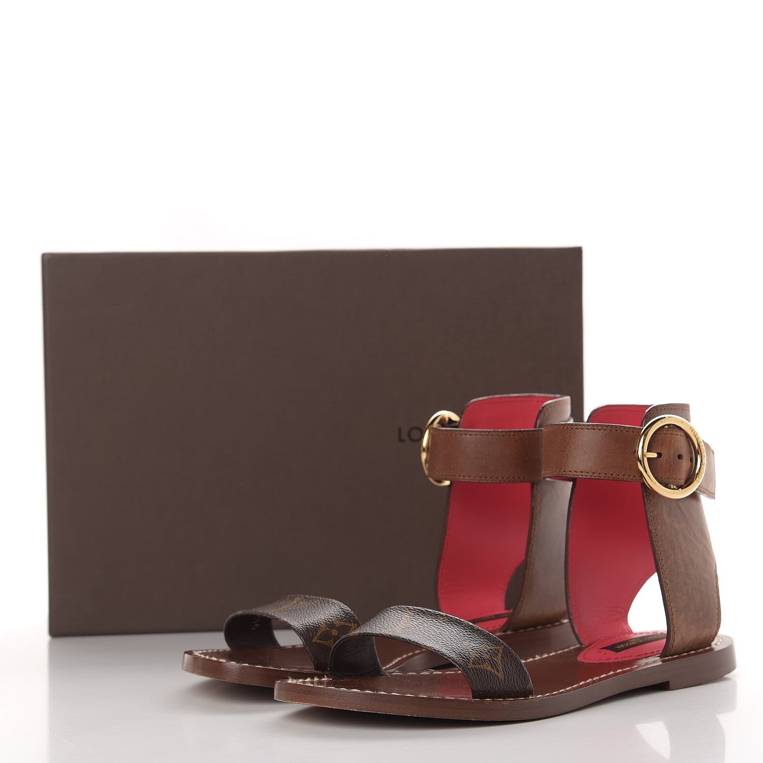 Louis Vuitton Calfskin Monogram Ocean Drive Flat Sandals 36.5 Cognac 11 of 11