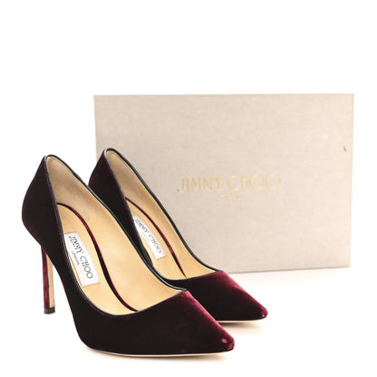 Jimmy Choo Velvet Romy 100 Pumps 37.5 Bordeaux 9 of 9