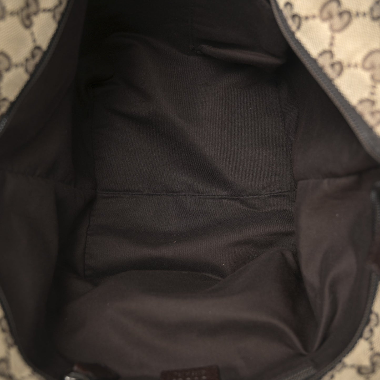 GG Monogram Small Web Handle Bucket Tote Dark Brown