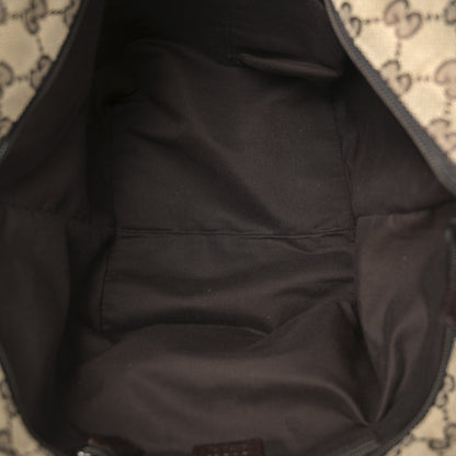 Gucci GG Monogram Small Web Handle Bucket Tote Dark Brown 5 of 10