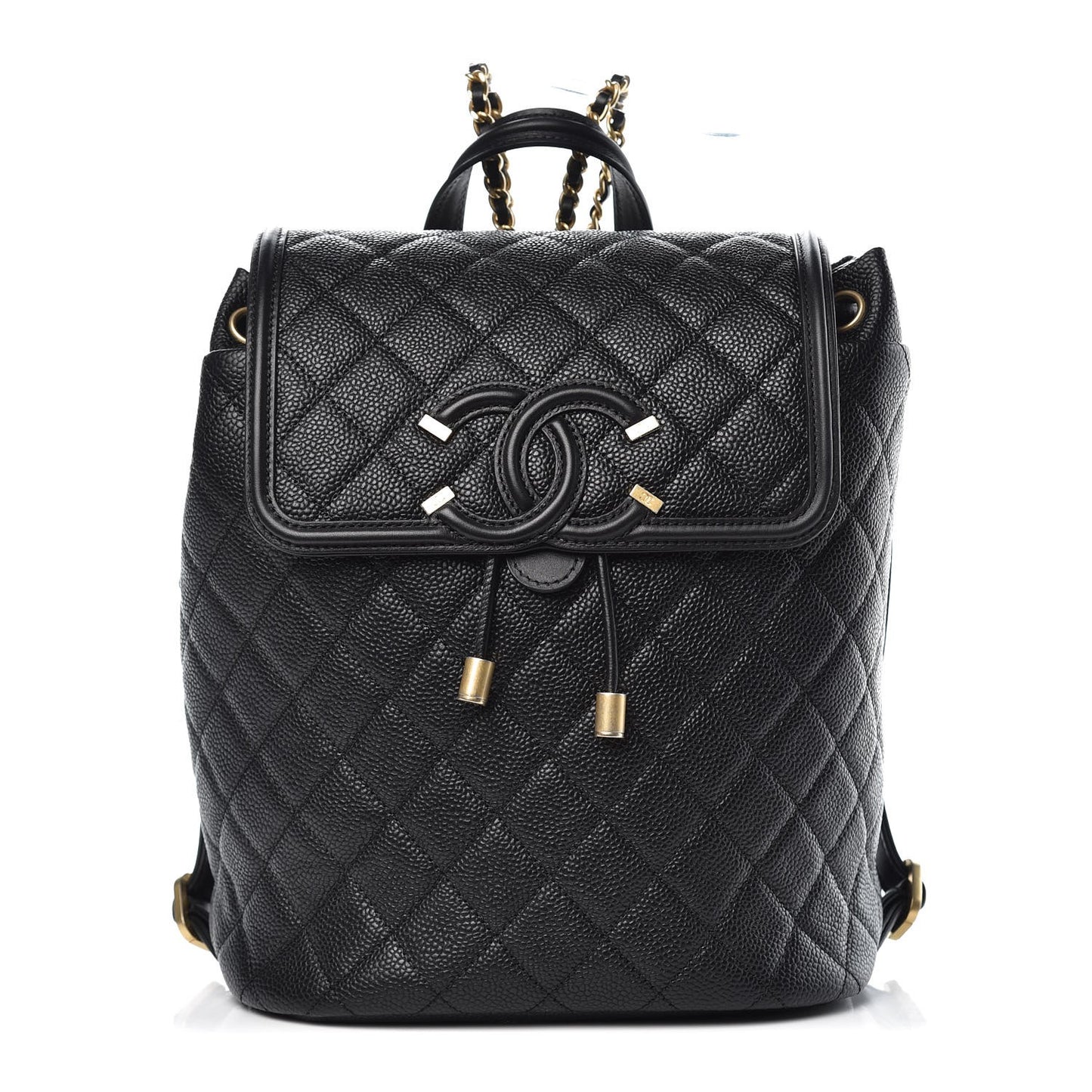 Caviar Quilted Filigree Backpack Black