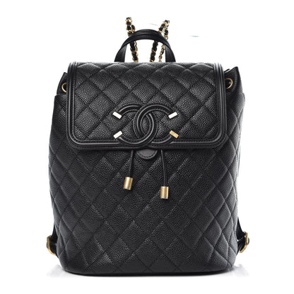 Chanel Caviar Quilted Filigree Backpack Black 1 of 8